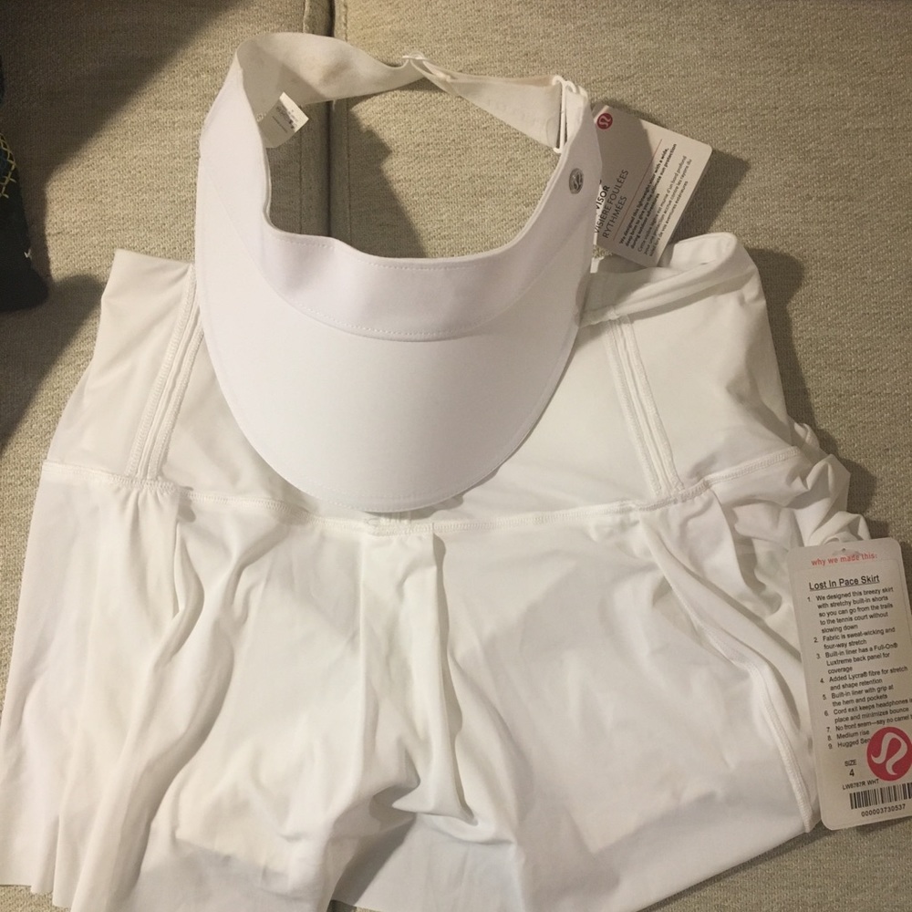 Lululemon tennis skirt with matching visor